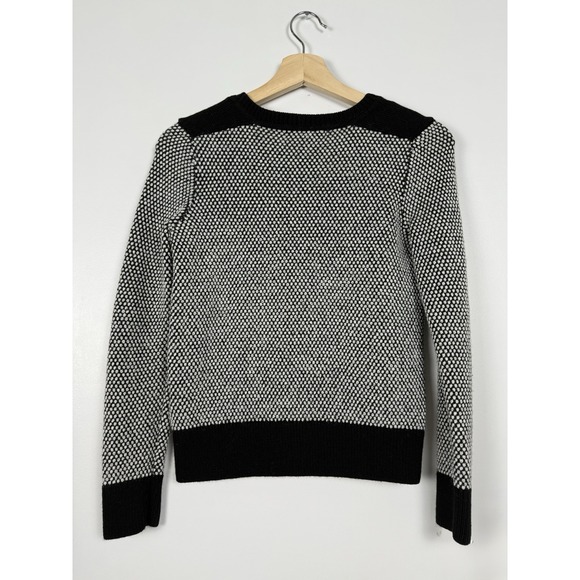 BANANA REPUBLIC Textured Colorblock Pullover Sweater in Black/White Small - Picture 7 of 11